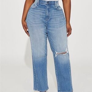 Fashion Nova Light Blue Straight Leg Jeans